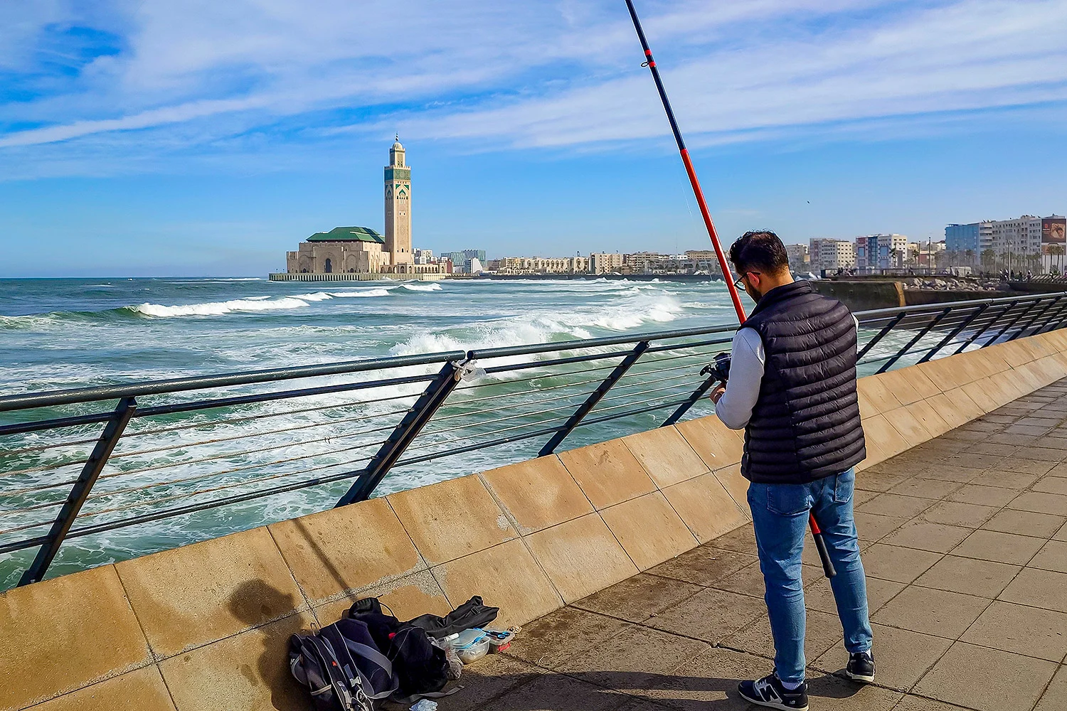 Fisherman Mosquee Hassan-II Casablanca Morocco